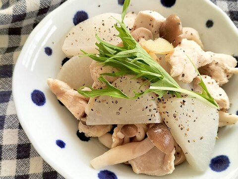 大根と鶏肉の鶏ガラ生姜煮♩